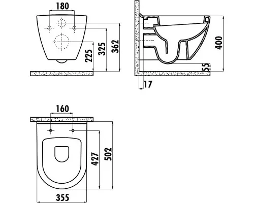 Заказать Комплект унитаза Creavit Terra TP325-11CB00E-0000+KC0103.03.0000E с сиденьем Микролифт и инсталляцией Alcaplast Sadroмodul AM101/1120-0001+M671 с клавишей смыва Хром в магазине сантехники Santeh-Crystal.ru