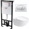 Комплект унитаза Duravit Architec 45720900A1 с инсталляцией Alcaplast Sadromodul AM101/1120+M71 с сиденьем Микролифт и клавишей смыва Хром Комплект унитаза Duravit Architec 45720900A1 с инсталляцией Alcaplast Sadromodul AM101/1120+M71 с сиденьем Микролифт и клавишей смыва Хром
