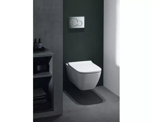 Заказать Унитаз Geberit Smyle Square 500.683.01.1 подвесной с сиденьем Микролифт в магазине сантехники Santeh-Crystal.ru