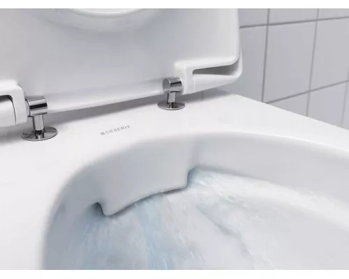 Заказать Унитаз Geberit Smyle Square 500.683.01.1 подвесной с сиденьем Микролифт в магазине сантехники Santeh-Crystal.ru