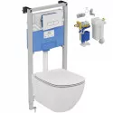 Комплект унитаза с инсталляцией Ideal Standard Tesi R029901 с сиденьем Микролифт и клавишей смыва Хром