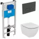 Заказать Комплект унитаза с инсталляцией Ideal Standard Tesi Aqua Blade TT00002/115A6 с сиденьем Микролифт и Черной матовой клавишей смыва в магазине сантехники Santeh-Crystal.ru