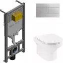Комплект унитаза с инсталляцией Jacob Delafon Elite E21742RU-00 с сиденьем Микролифт и клавишей смыва Хром
