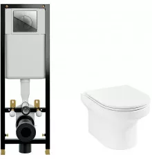 Комплект унитаза Jacob Delafon Elite EDX114RU-00 с инсталляцией Cersanit Black 35 S-IN-BLACK-Cg-w с сиденьем Микролифт и клавишей смыва Хром