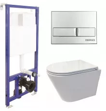 Комплект унитаза Koller Pool Orion OR-0515-RW с инсталляцией Berges Wasserhaus Novum L3 040213 с сиденьем Микролифт и клавишей смыва Хром