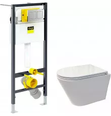 Комплект унитаза Koller Pool Orion OR-0515-RW с инсталляцией Viega Prevista Dry 8524.14 792596 с сиденьем Микролифт и клавишей смыва Хром