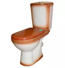 Унитаз компакт Rosa Комфорт 4620008191010 Коричневый декор с бачком и сиденьем