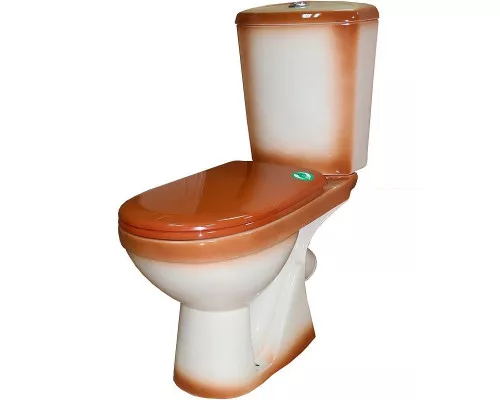 Купить Унитаз компакт Rosa Комфорт 4620008191010 Коричневый декор с бачком и сиденьем в магазине сантехники Santeh-Crystal.ru