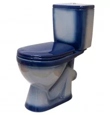 Унитаз компакт Rosa Лира 4620008192079 Синий декор с бачком и сиденьем