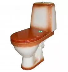 Унитаз компакт Rosa Премьер 4620008191164 Коричневый декор с бачком и сиденьем