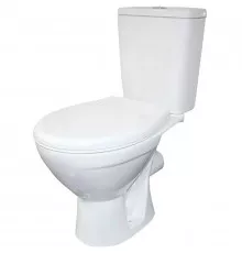 Унитаз компакт Rosa Соло Люкс 4640021062142 Белый с бачком и сиденьем Микролифт