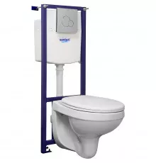 Комплект унитаза с инсталляцией Santeri Альфа 1.3816.4.S00.00B.0 с сиденьем Микролифт и клавишей смыва Хром