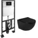 Заказать Комплект унитаза с инсталляцией SantiLine SL-5018MB+SL-03 с сиденьем Микролифт и Черной матовой клавишей смыва в магазине сантехники Santeh-Crystal.ru