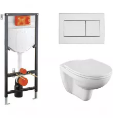 Комплект унитаза с инсталляцией Vitra Norm Fit 9773B099-7207 с сиденьем Микролифт и клавишей смыва Хром