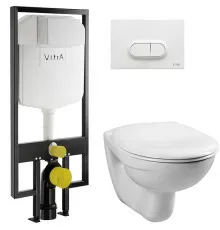 Комплект унитаза с инсталляцией Vitra Normus 9773B003-7201 с сиденьем и кнопкой смыва Белой