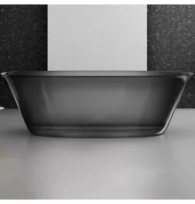 Ванна из полиэфирной смолы Abber Kristall 170х75 AT9707Onyx Черная без гидромассажа