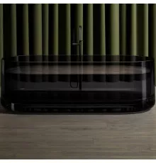 Ванна из полиэфирной смолы Abber Kristall 170х75 AT9708Onyx Черная без гидромассажа