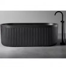 Ванна из искусственного камня Abber Stuttgart 170x75 AM9925B Черная матовая без гидромассажа