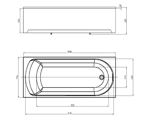 Купить Акриловая ванна Aquatek Eco-friendly Ника 150x75 NIK150-0000001 без панелей, каркаса и слив-перелива в магазине сантехники Santeh-Crystal.ru