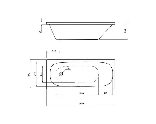 Заказать Акриловая ванна Berges Nelu 170x75 050020 без гидромассажа в магазине сантехники Santeh-Crystal.ru