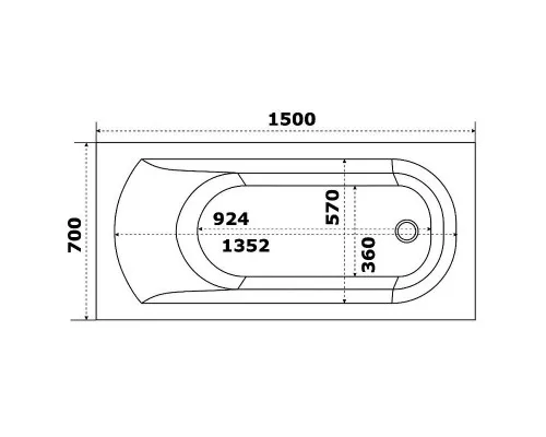 Купить Акриловая ванна Creto Scala 150х70 1-1156 без гидромассажа в магазине сантехники Santeh-Crystal.ru