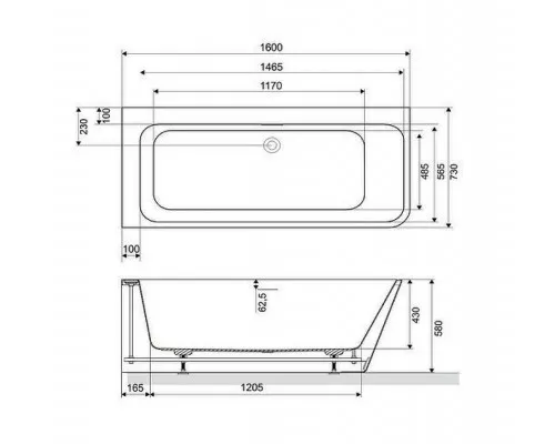 Купить Акриловая ванна Excellent Lila 2.0 L 160x73 WAEX.LIL2.160L.WHN без гидромассажа в магазине сантехники Santeh-Crystal.ru