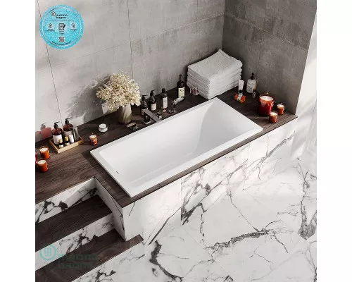 Купить Ванна из литьевого мрамора Marmo Bagno Алесса New 180x80 MB-ALN180-80 без гидромассажа в магазине сантехники Santeh-Crystal.ru