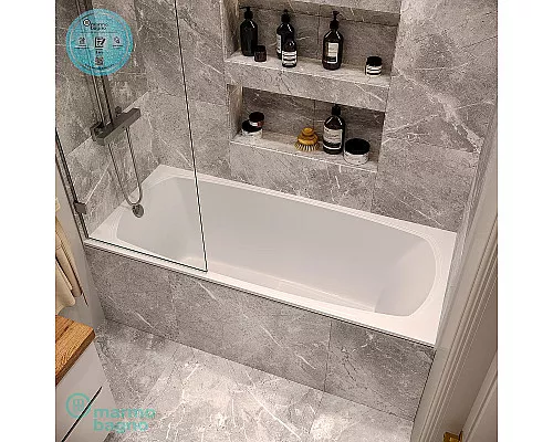 Приобрести Ванна из литьевого мрамора Marmo Bagno Элза 180x75 MB-Э180-75 без гидромассажа в магазине сантехники Santeh-Crystal.ru