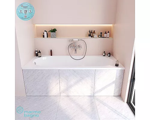 Купить Ванна из литьевого мрамора Marmo Bagno Лучия 170x70 MB-L170-70 без гидромассажа в магазине сантехники Santeh-Crystal.ru