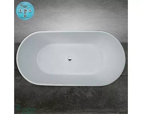 Купить Ванна из литьевого мрамора Marmo Bagno Палермо 168х80 MB-PL170-80 без гидромассажа в магазине сантехники Santeh-Crystal.ru