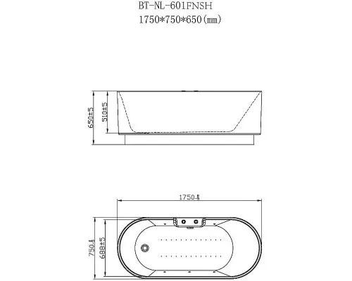 Заказать Акриловая ванна Orans BT-NL601 FTSH 175x75 601FTSHW с аэромассажем в магазине сантехники Santeh-Crystal.ru