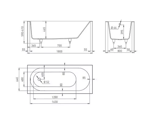 Заказать Ванна из литьевого мрамора 180x80 см Salini S-Stone Ornella 102322M в магазине сантехники Santeh-Crystal.ru
