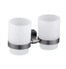 Два стакана для зубных щеток с держателем WONZON & WOGHAND, Темный графит (WW-9328-GM)