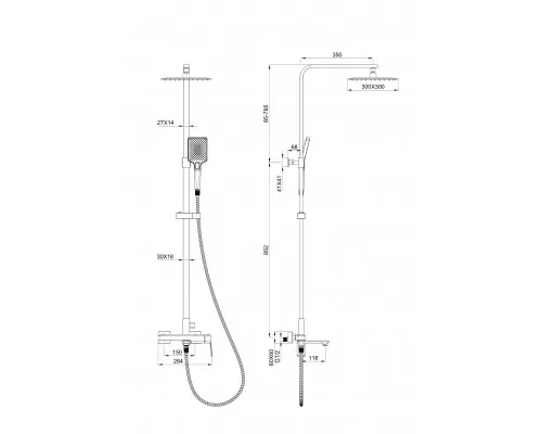 Приобрести Душевая система WONZON & WOGHAND, Черный матовый (WW-88739011-MB) в магазине сантехники Santeh-Crystal.ru