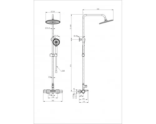 Душевая система с термостатом WONZON & WOGHAND, Белый матовый (WW-C3017-A-MW)