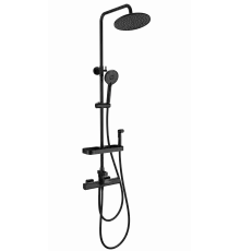 Душевая система с термостатом WONZON & WOGHAND, Черный матовый (WW-C3017-A1-MB)