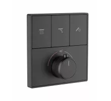 Термостатическая панель смесителя встраиваемая на 3 потребителя WONZON & WOGHAND, Темный графит (WW-INF363A-GM)