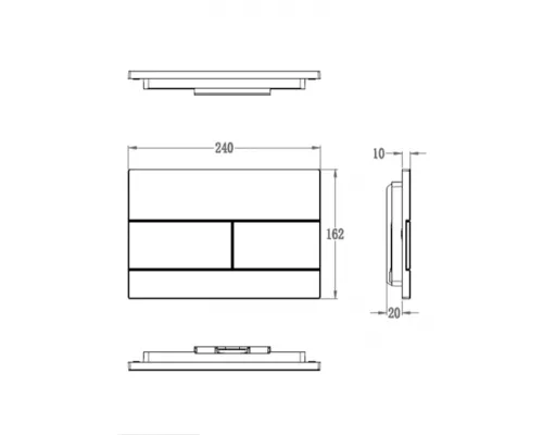 Кнопка смыва для инсталляции WONZON & WOGHAND, Брашированное золото (WW-IB235-BG)