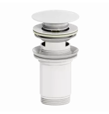 Донный клапан для раковины с переливом WONZON & WOGHAND, Белый матовый (WW-88SS09-MW)