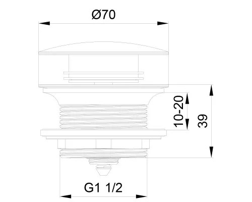 Донный клапан для ванны WONZON & WOGHAND, Белый матовый (WW-SS105-MB)