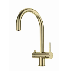 Смеситель для кухни c подключением фильтра WONZON & WOGHAND, Брашированное золото (WW-3211-BG)