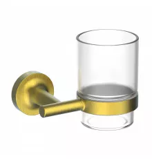 Стакан для зубных щеток с держателем WONZON & WOGHAND SIMPLE, Брашированное золото (WW-6521-BG)