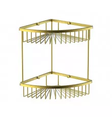 Полка для ванной 2-х ярусная WONZON & WOGHAND, Брашированное золото (WW-4128-BG)