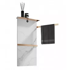 Полотенцесушитель электрический с каменной плитой Белый мрамор WONZON & WOGHAND STUTTGART, Брашированное золото (WW-A504W-BG)
