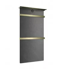 Полотенцесушитель электрический с каменной плитой Серый мрамор WONZON & WOGHAND STUTTGART, Брашированное золото (WW-A504G-BG)