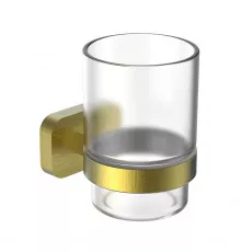 Стакан для зубных щеток с держателем WONZON & WOGHAND GRAFFITY, Брашированное золото (WW-9321-BG)