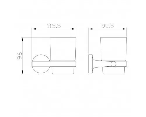 Стакан для зубных щеток с держателем WONZON & WOGHAND SIMPLE, Темный графит (WW-6521-BGM)
