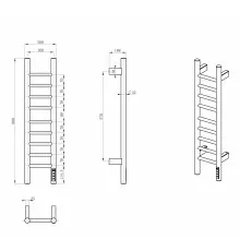 Полотенцесушитель электрический WONZON & WOGHAND, Брашированное золото (WW-AL4092-BG)