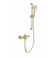 Смеситель для ванны с душевым гарнитуром и термостатом WONZON & WOGHAND, Брашированное золото (WW-C2001-A-BG)
