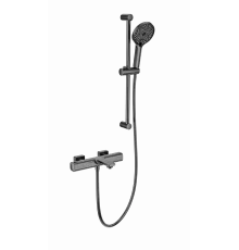 Смеситель для ванны с душевым гарнитуром и термостатом WONZON & WOGHAND, Темный графит (WW-C2011-A-BGG)